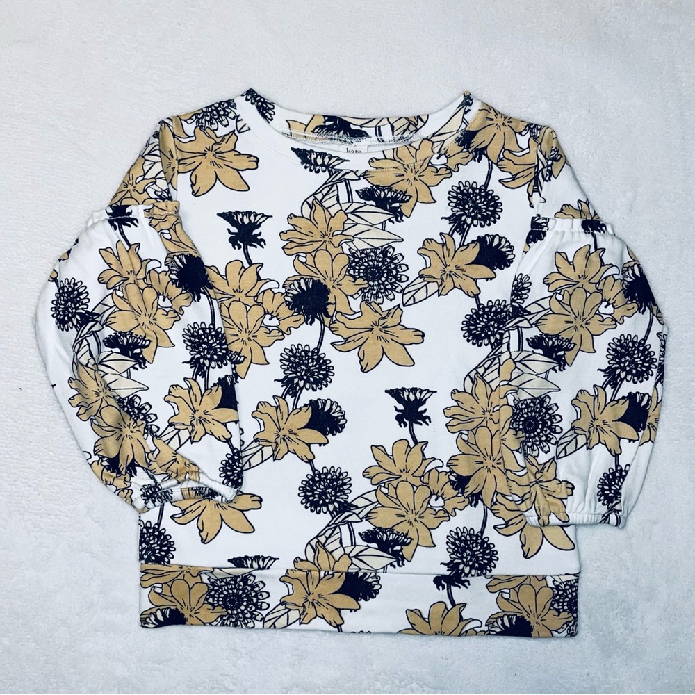 Floral Kids Top - White and Gold